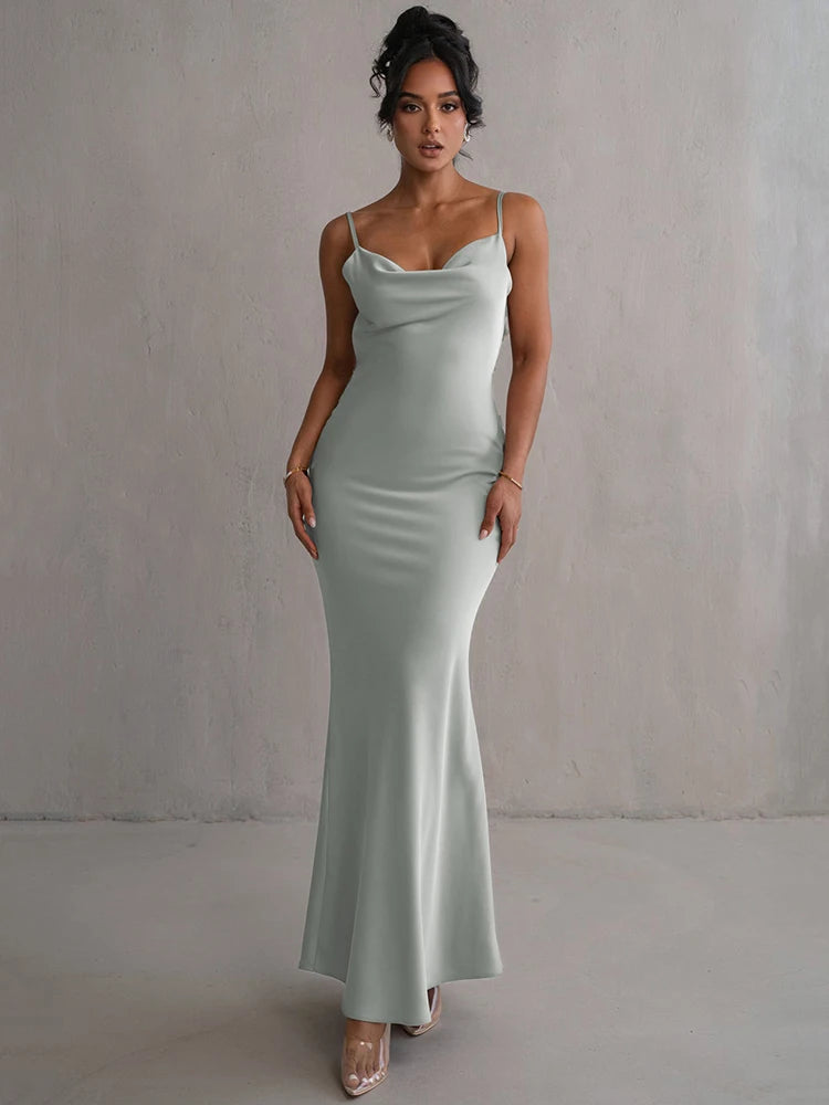 Backless Draped Maxi