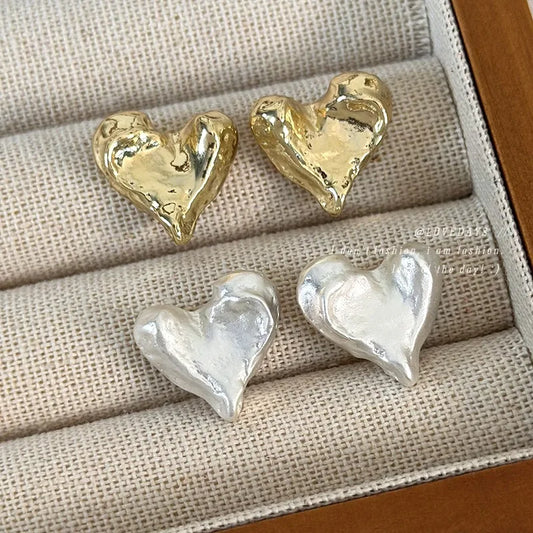 Vintage Heart Charm Earrings