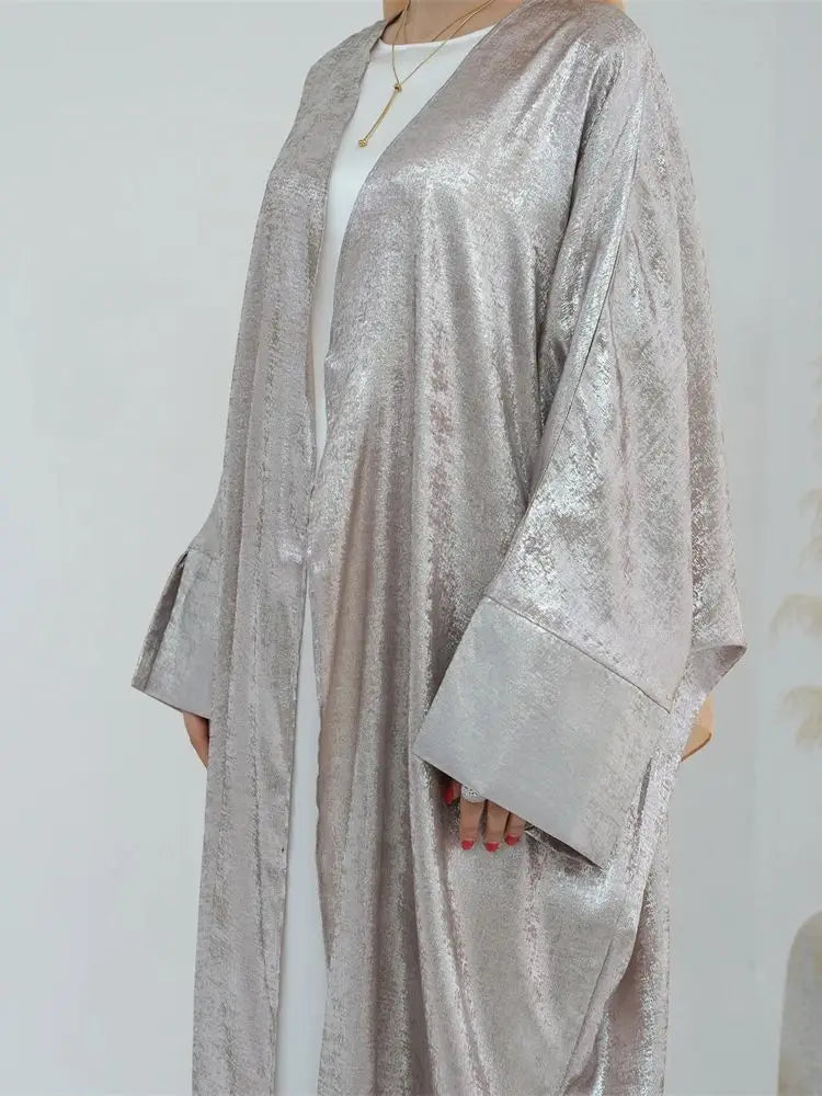 Shiny Open Khaleeji Abaya Slit Sleeves