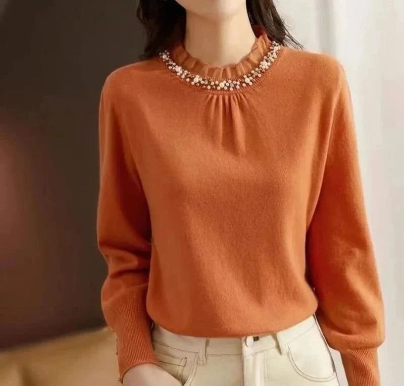 Lace-Studded Pullover