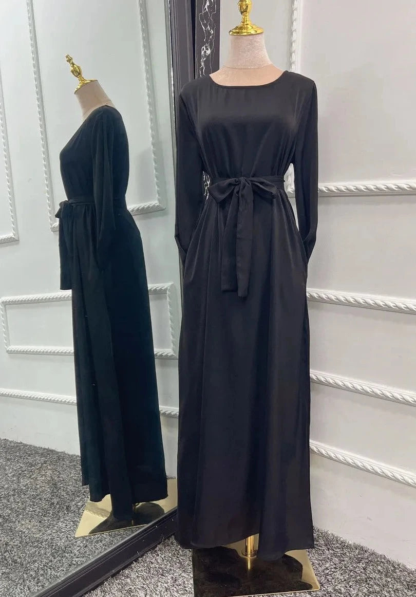 Satin Djellaba Dress