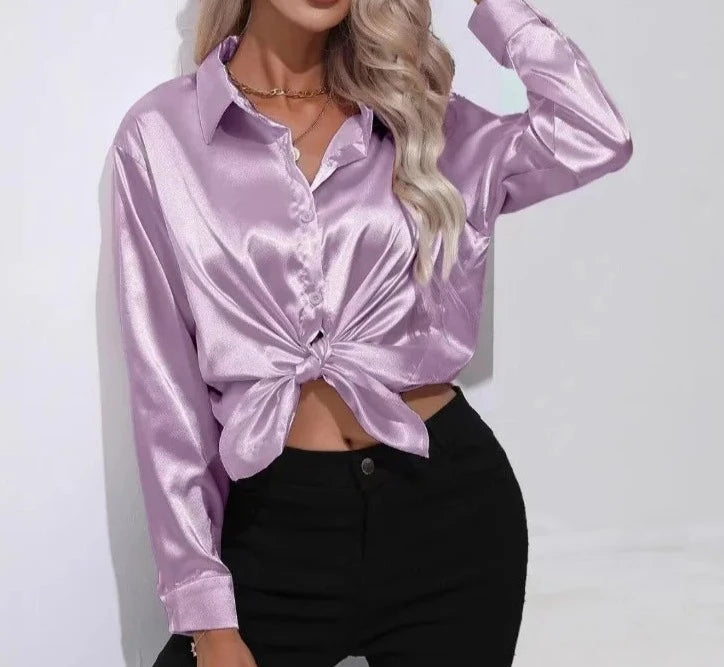 Satin Buttoned Blouse