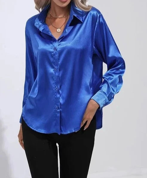 Satin Buttoned Blouse