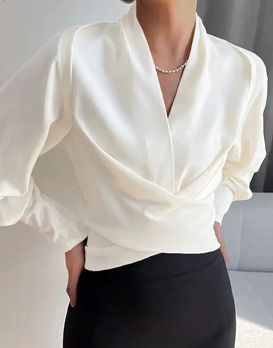 Wrapped Puff Sleeve Blouse