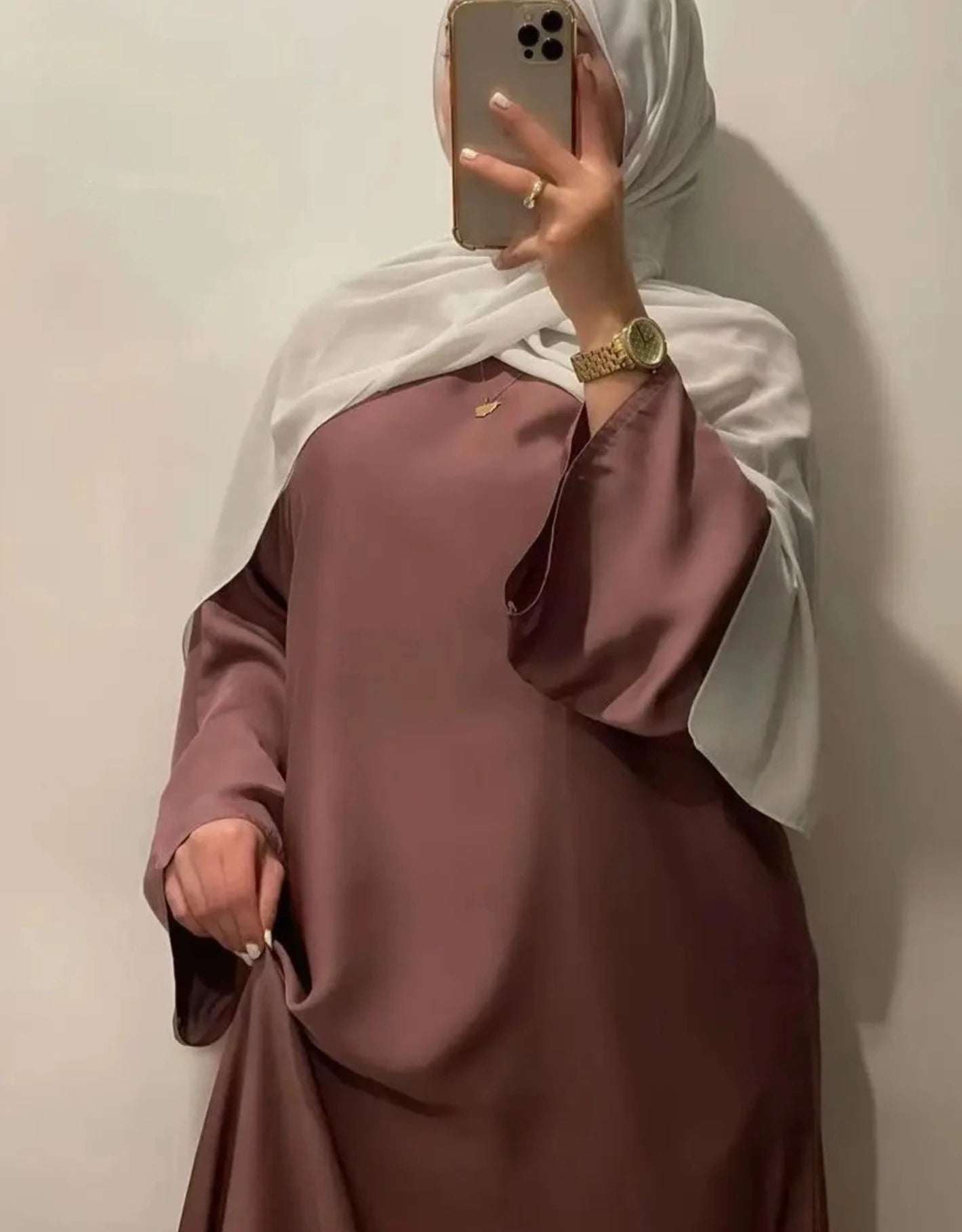 Satin Djellaba Dress