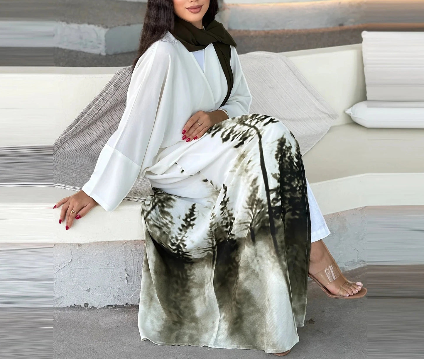 White Kimono Abaya