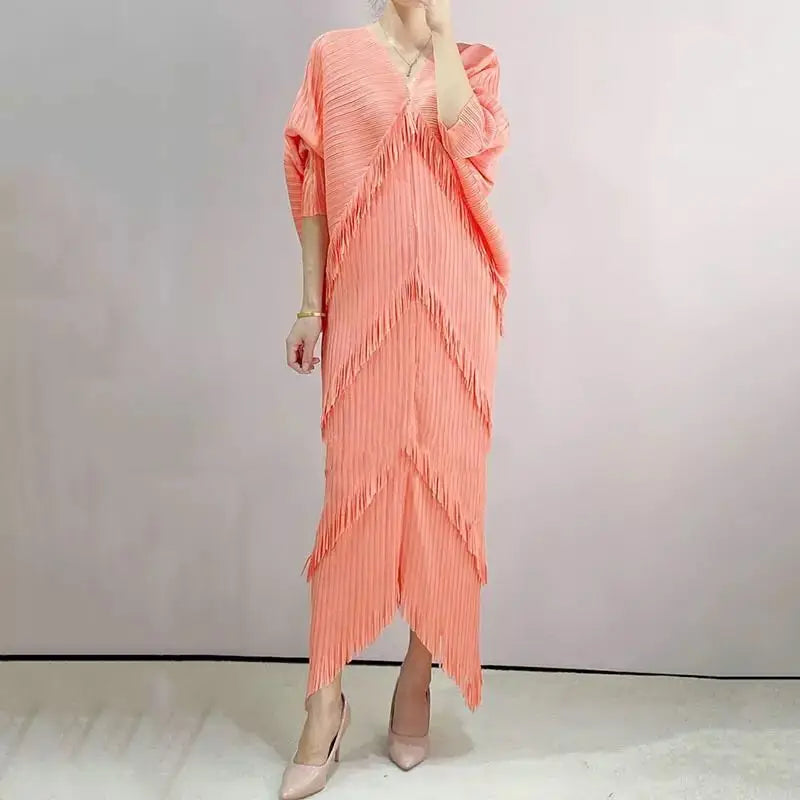 Pleated Tassel Dress