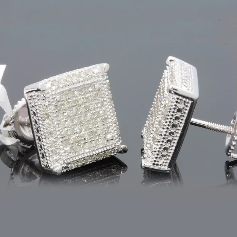 Silver Square Earrings