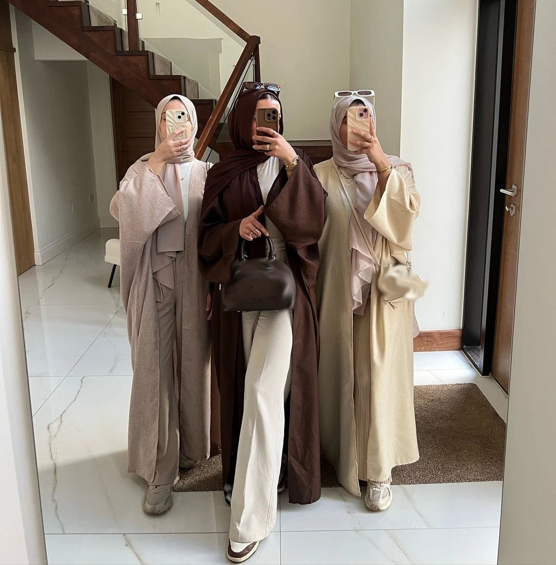 The Open Linen Abaya