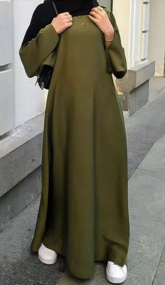 Satin Djellaba Dress