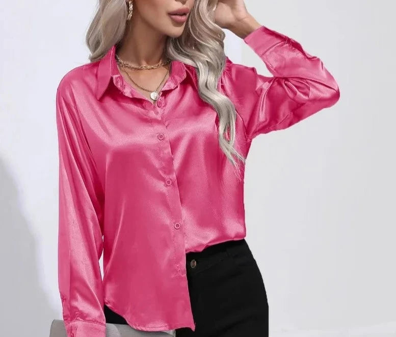 Satin Buttoned Blouse