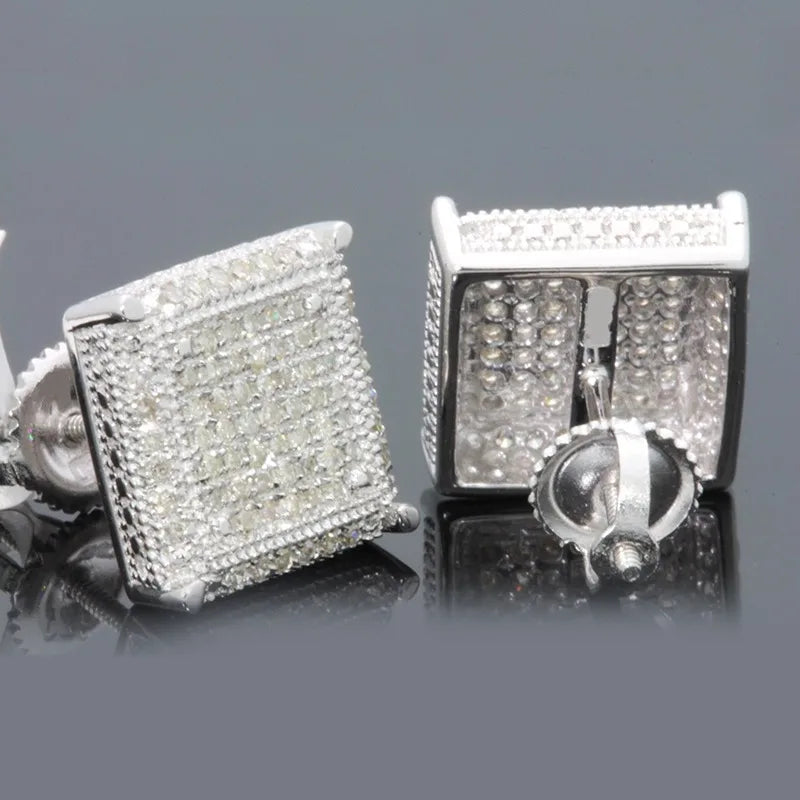 Silver Square Earrings