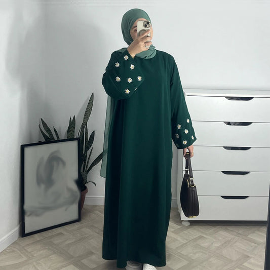 Flower Embroidery Closed Abaya