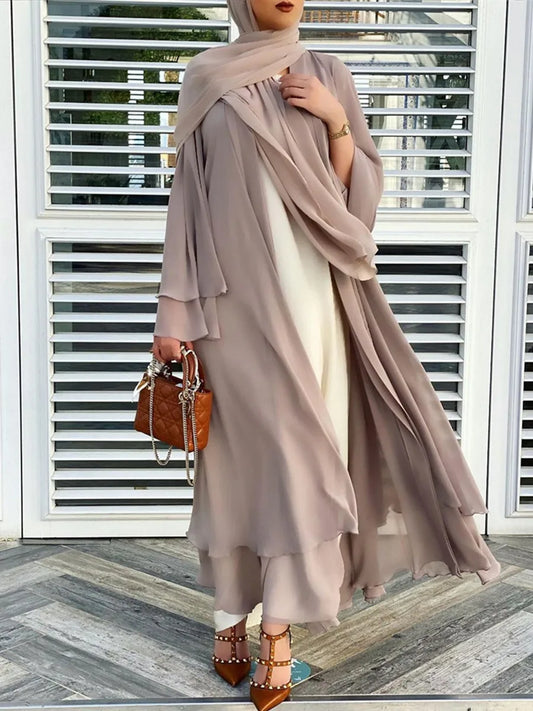 Layered Open Abaya