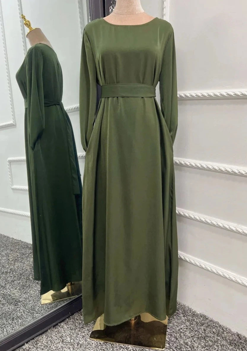 Satin Djellaba Dress