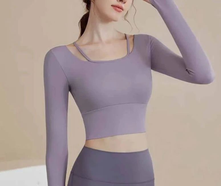 Long Sleeve Crop Sports Top