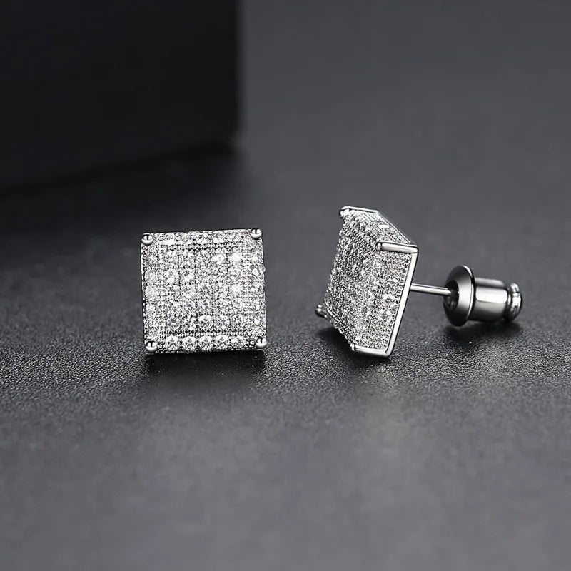 Silver Square Earrings