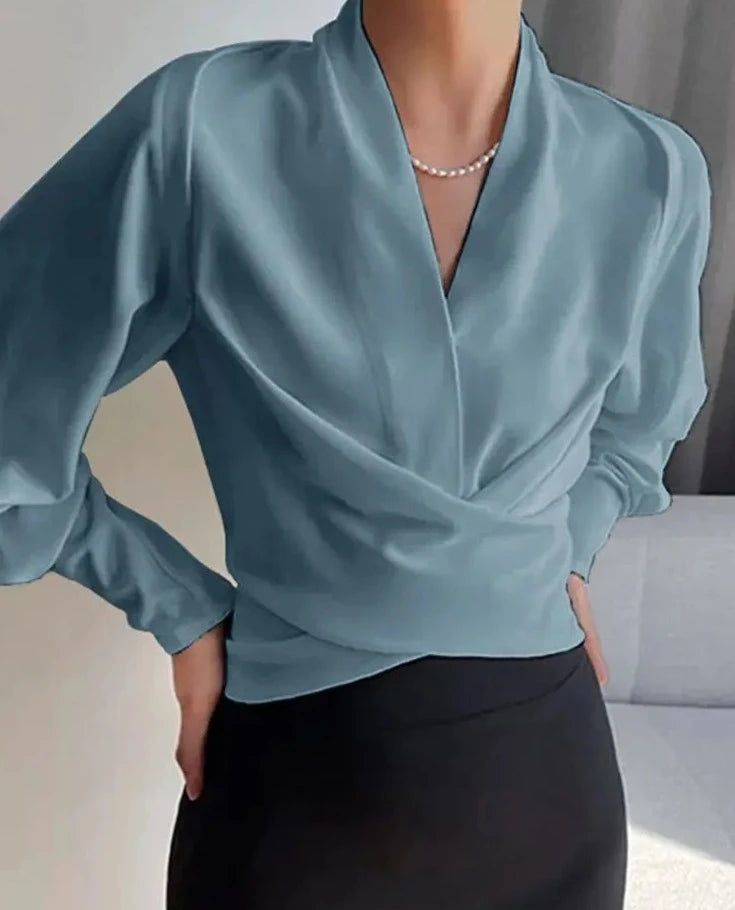 Wrapped Puff Sleeve Blouse