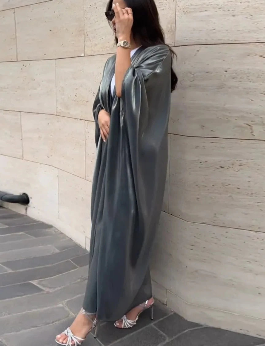 Satin Khaleeji Abaya