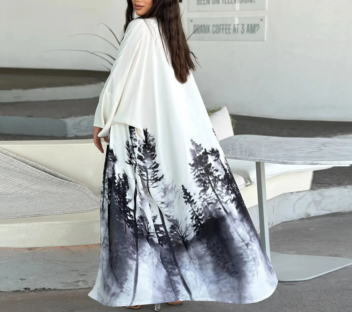 White Kimono Abaya