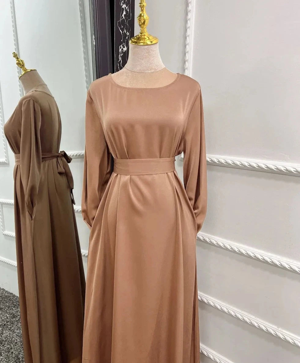 Satin Djellaba Dress