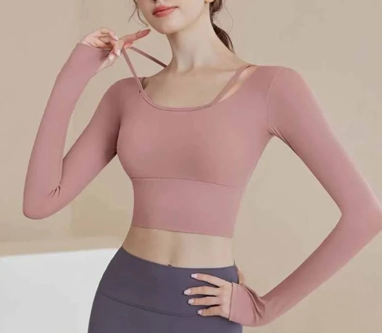 Long Sleeve Crop Sports Top