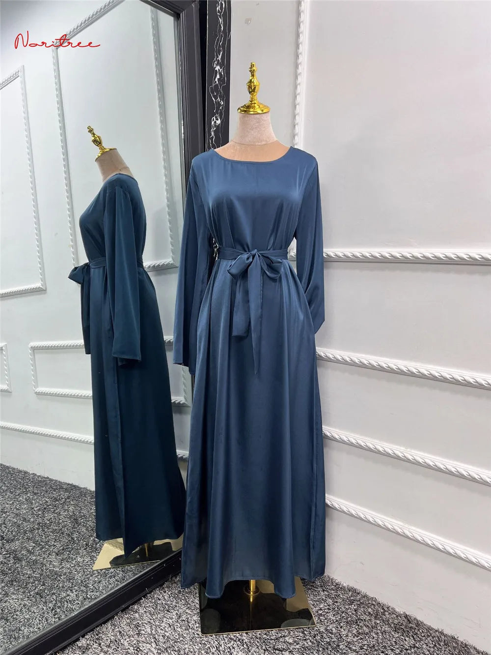 Satin Djellaba Dress